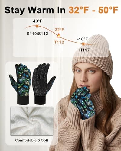 RIGWARL Upgraded Wool Winter Gloves, Touch Screen Compatible, Men & Women, Waterproof for Cold Weather, Ideal for Runnin