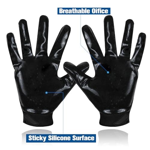 Youth and Adult Silicone Grip Football Gloves