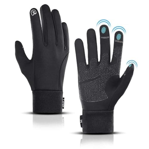 LERWAY Winter Warm Gloves, Thermal Black Touchscreen Non-Slip Gloves for Men & Women