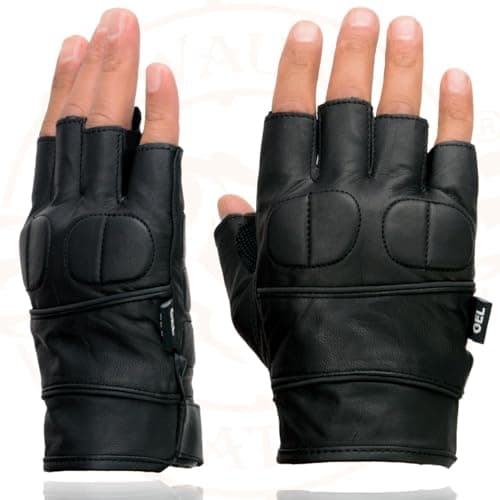 Milwaukee Black Leather Gel Palm Hand Gloves with Knuckle Pads