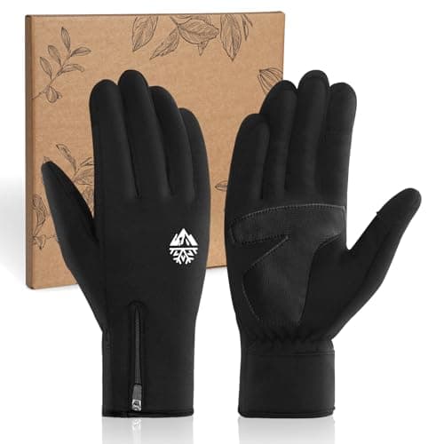 Winter Thermal Waterproof Touchscreen Gloves for Men and Women with Zippered Wrist