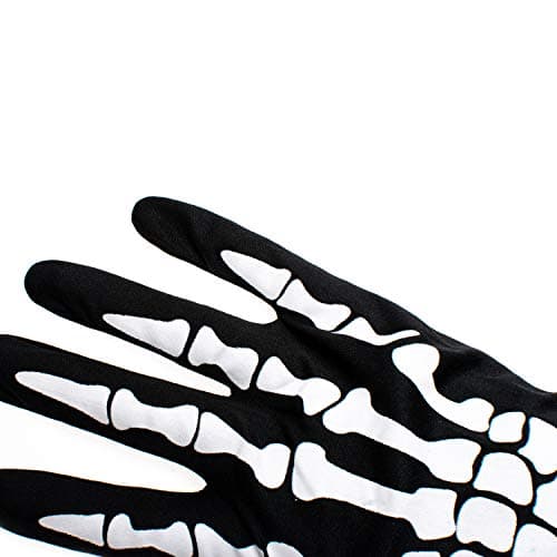 Joy Join Skeleton Gloves for Halloween Costumes Black