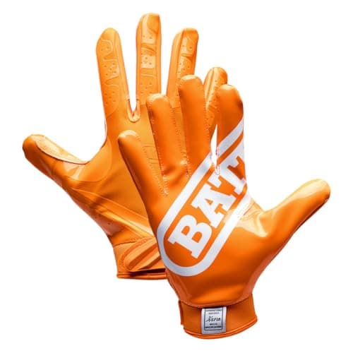 Battle Sports Ultra Stick Football Gloves - For Adults and Youth — Orange