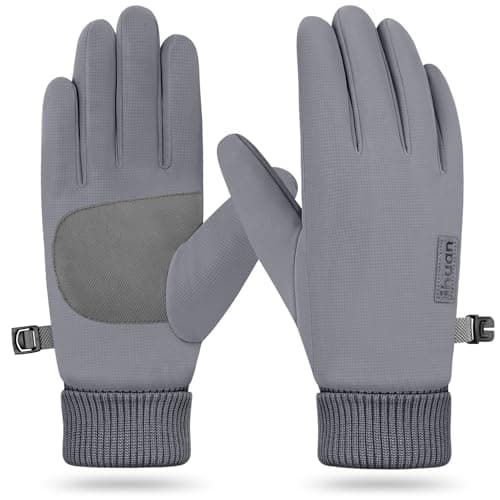 ihuanWinter Waterproof Gloves for Men & Women - Cold Weather Touchscreen Friendly Ski Running Cycling — Grey