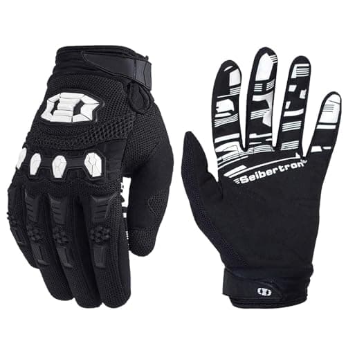 Seibertron Full Finger Motocross Racing Gloves Touch Recognition — Black