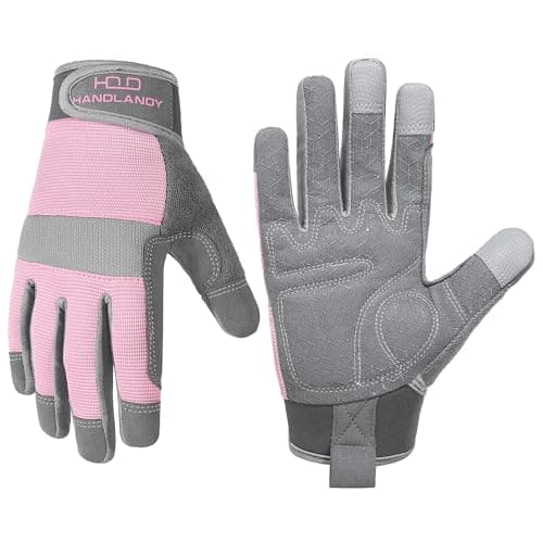 HANDLANDY Women's Touch Screen Safety Work Gloves for Yardwork Gardening
