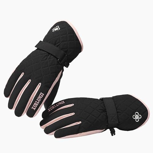 RIGWARL Insulated Waterproof Ski Gloves - Touchscreen Sensitive, Unisex — Black
