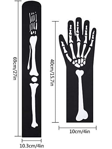 Blulu Halloween Skeleton Gloves Stockings Set