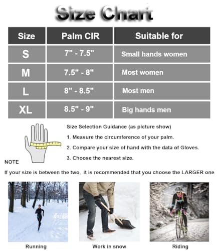 SUJAYU Warm, Touch Screen Winter Gloves for Men & Women - Waterproof, Ideal for Running & Cycling