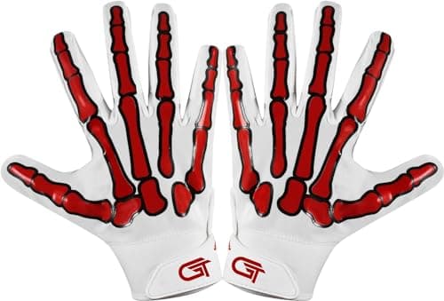 Glorious Traders Football Gloves - Ultimate Performance with Super Grip — White & Red