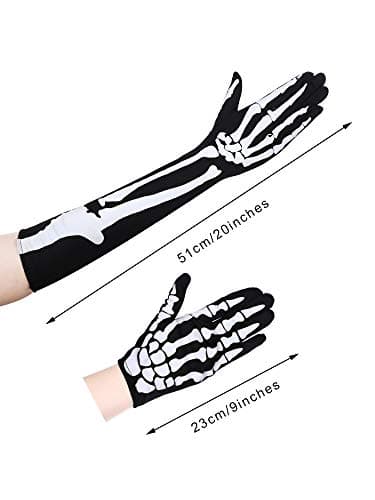 Boao Halloween Skeleton Gloves for Cosplay Party Props