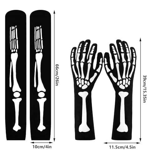 JarThenaAMCS Glow in the Dark Halloween Skeleton Gloves Set