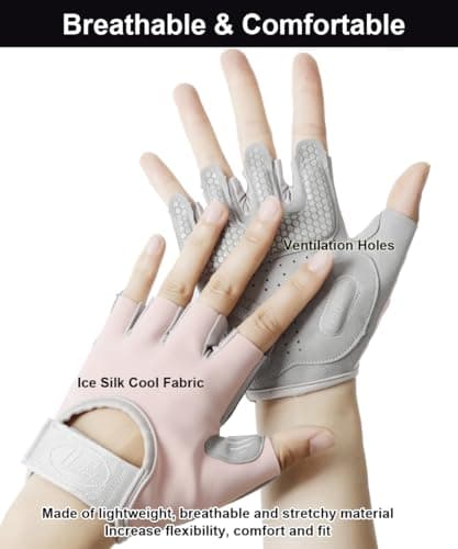 Anti-Slip Fingerless Workout Gloves for Men & Women, Great for Weightlifting