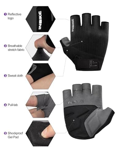 INBIKE Shock-Absorbing Gel Padded Cycling Gloves for Men and Women