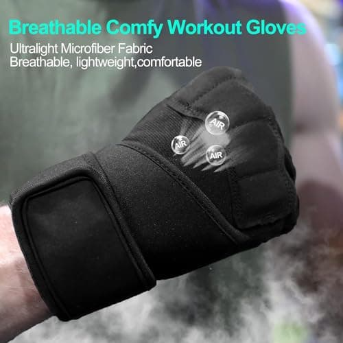 Men's Workout Gloves - Gym Weight Lifting Padded With Wrist Support & Silicone Grip