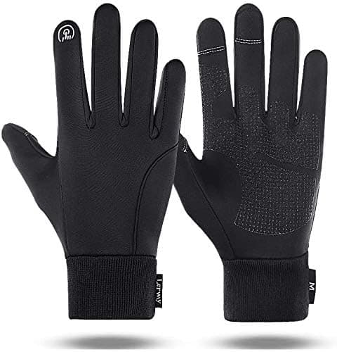 LERWAY Winter Warm Gloves, Thermal Black Touchscreen Non-Slip Gloves for Men & Women