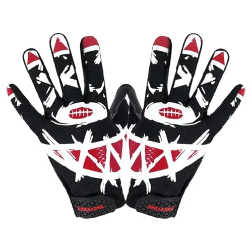 Men's Wide Receiver Gloves for Football Best Gifts — Black