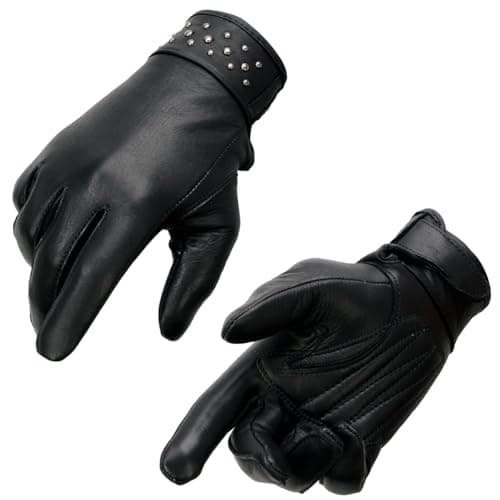 Milwaukee MG7760 Black Leather Gel Palm Women's Motorcycle Gloves