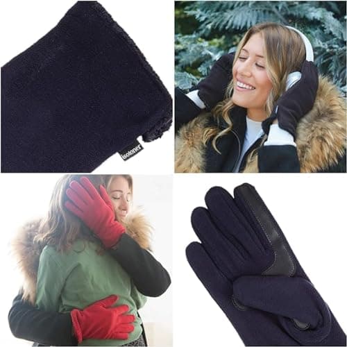 Isotoner Women's Stretch Fleece Gloves with Microluxe Liner & Smart Touch