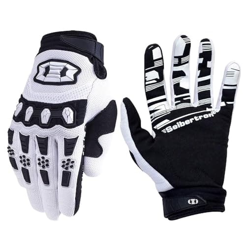 Seibertron Full Finger Motocross Racing Gloves Touch Recognition — White