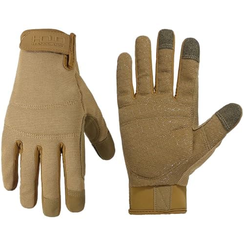 HANDLANDY Touch Screen Utility Gloves for Men & Women — Khaki