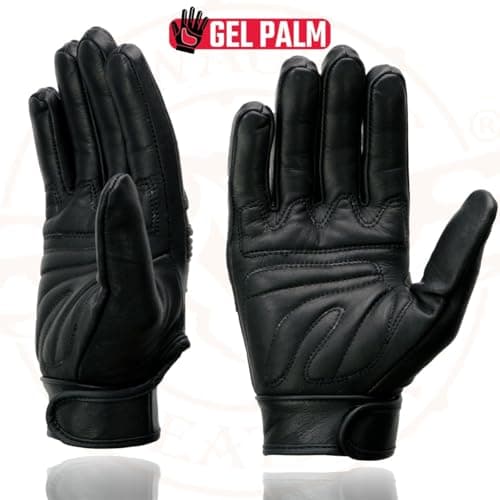 Milwaukee Leather MG7535 Men's Black Gel Palm Motorcycle Gloves