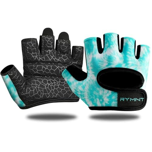 Minimal Weight Lifting Gloves - Full Palm Protection & Extra Grip for Men & Women — Tie Dye Aqua