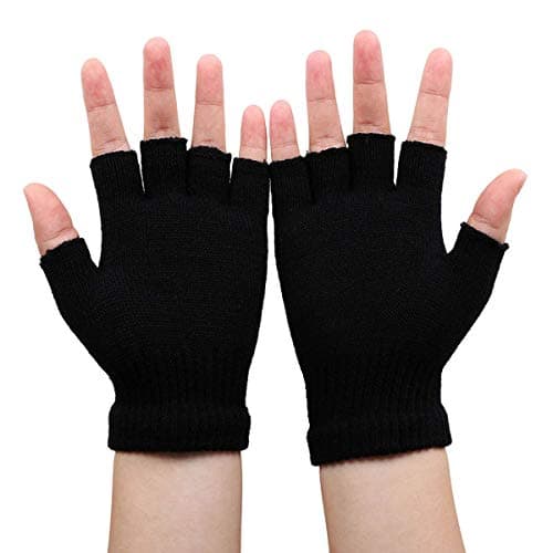 10AGIRL Glow-in-the-Dark Fingerless Gloves for Christmas Costumes Cosplay