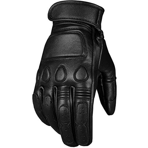 Vintage Goatskin Leather Motorcycle Gloves for Men's Cycling Racing Powersports