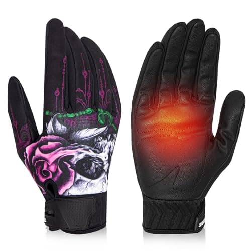 Pink Autumn Motorcycle Gloves for Women