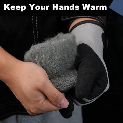 NATURALRISE 100% Waterproof Gloves, Men & Women, Winter Work Gloves, Grey X-Large