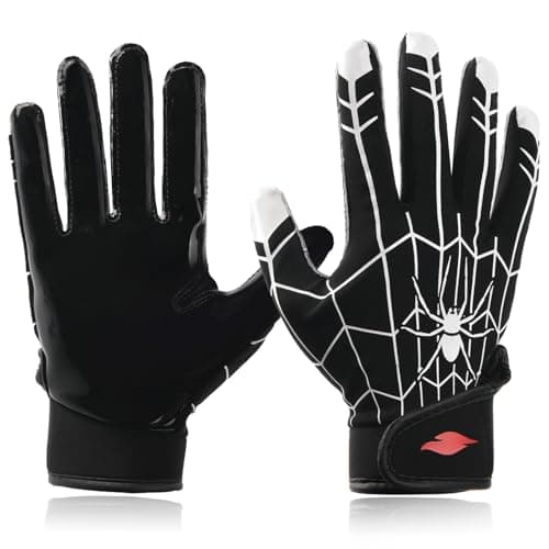 Youth Football Gloves with Enhanced Grip Silicone — Spider