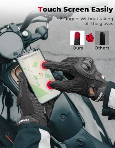 KEMIMOTO Touchscreen Motorcycle Gloves for Men/Women, Anti-Slip Dirt Bike Gloves with Shell