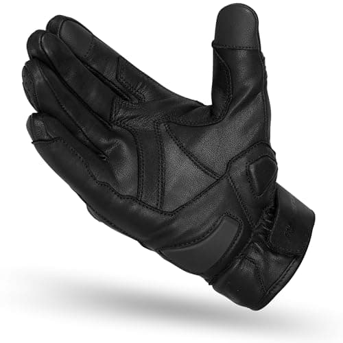 Vortex Motorcycle Gloves for Men/Women, Touchscreen Cowhide Leather, Summer Knuckle & Finger Protection