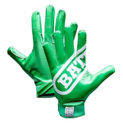 Battle Sports Ultra Stick Football Gloves - For Adults and Youth — Green