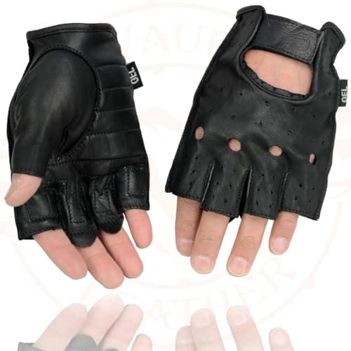 Milwaukee Black Perforated Gel Padded Men's Motorcycle Gloves