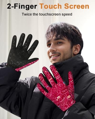 RIGWARL Upgraded Winter Wool Gloves for Men and Women, Touch Screen Compatible, Waterproof for Cold Weather Hiking, Runn