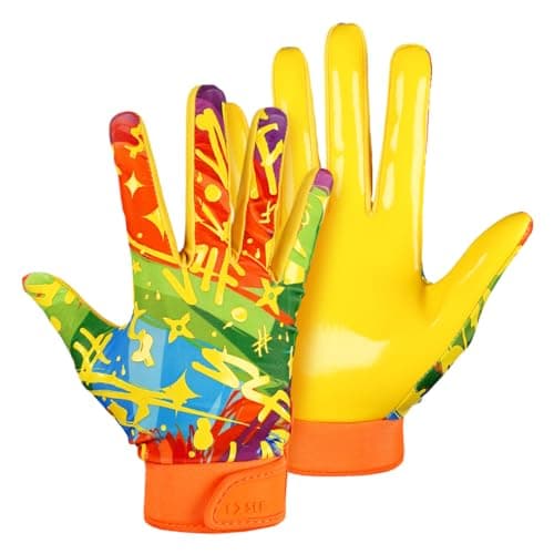 Sleefs Football Receiver Gloves - No Slip, Crazy Sticky Grip - Youth & Adult Sizes — SLF Milan Colorful