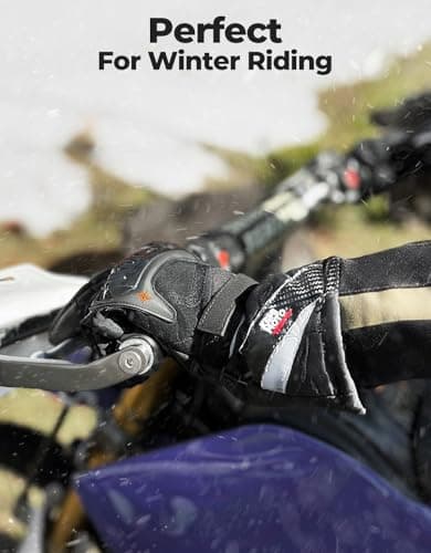 KEMIMOTO Winter Riding Gloves, Rainproof Touchscreen Compatible for ATV, UTV, Snowmobile