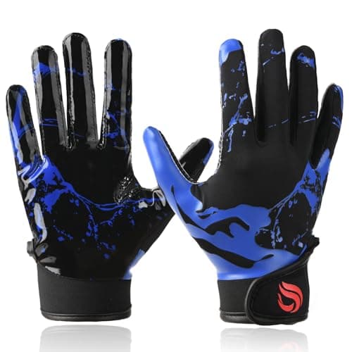 Youth Football Gloves for Kids - Excellent Grip Receiver Gloves — Icy Blue