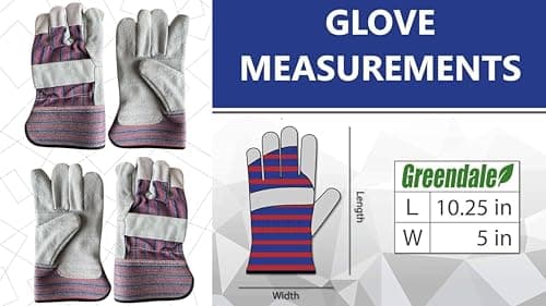 Greendale Leather & Cotton Work Gloves: 3, 6 or 12 Pack - One Size Fits Most