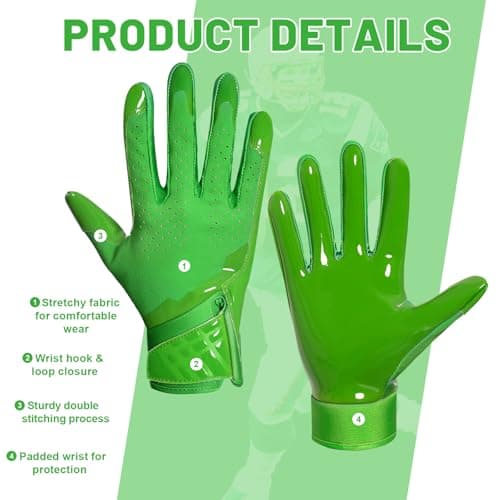 RIGWARL Breathable Lightweight Green Football Gloves for Men