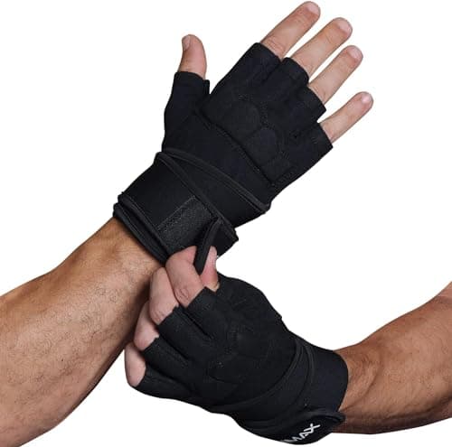 Men's Workout Gloves - Gym Weight Lifting Padded With Wrist Support & Silicone Grip