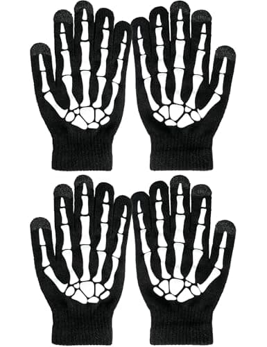Glow-in-the-Dark Skeleton Gloves for Halloween Costume - Adults