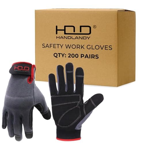 HANDLANDY Touch Screen Utility Gloves for Men & Women — Grey (200 Pairs)