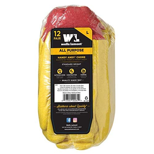 Wells Lamont Men's Gold Work Gloves, Large Pack of 12 US