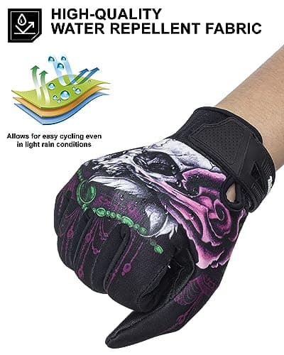 Pink Autumn Motorcycle Gloves for Women