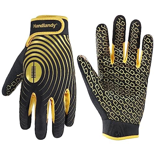 HANDLANDY Men's Hot Pink Stretch Football Gloves - Wide Receiver Grip