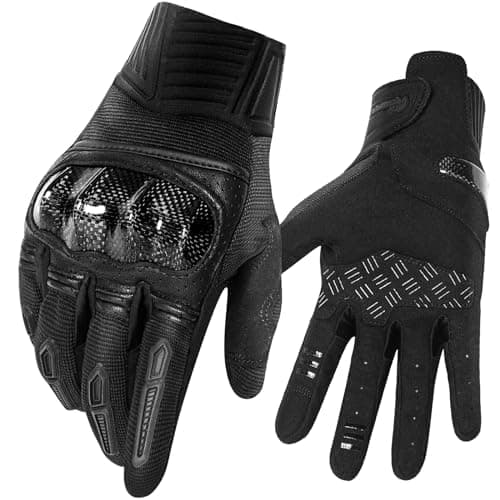 Touchscreen Non-Slip Skeleton Motorcycle Gloves for Men and Women — 2301 Black