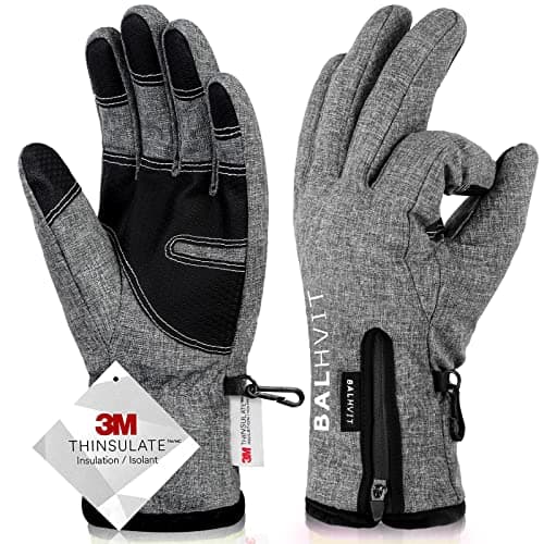 Balhvit 10℉ Waterproof Winter Gloves for Men & Women — Grey